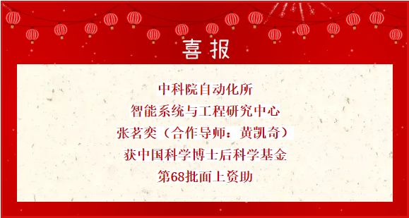 喜报：张茗奕获中国科学博士后科学基金第68批面上资助​